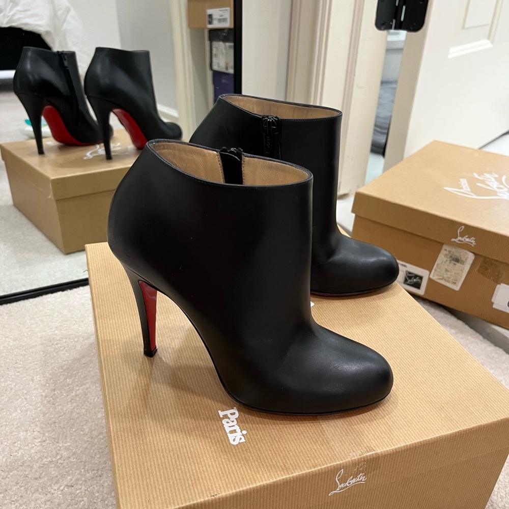Christian louboutin belle leather black booties